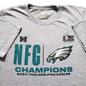 Fanatics Philadelphia Eagles 2024 NFC Champions Size Medium Mens Gray T-Shirt